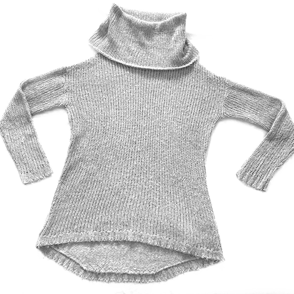 Gray turtleneck sweater